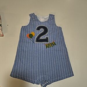 Mud Pie Blue Checkered Toddler Romper